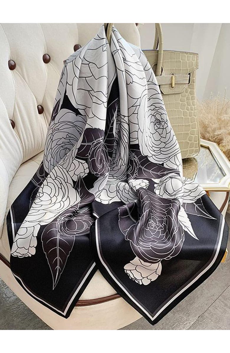 SILKSILKY Silk Square Scarf, Main, color, Shadow Rose