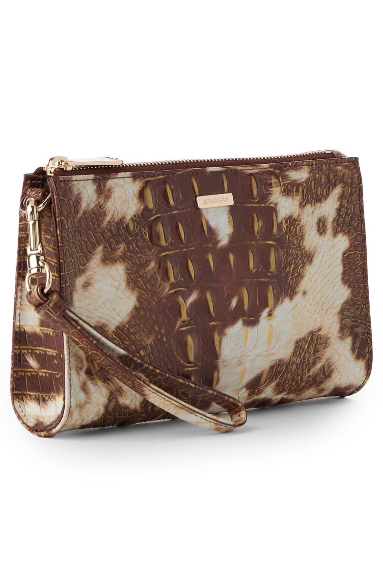 Brahmin Daisy Croc Embossed Leather Wristlet, Alternate, color, 