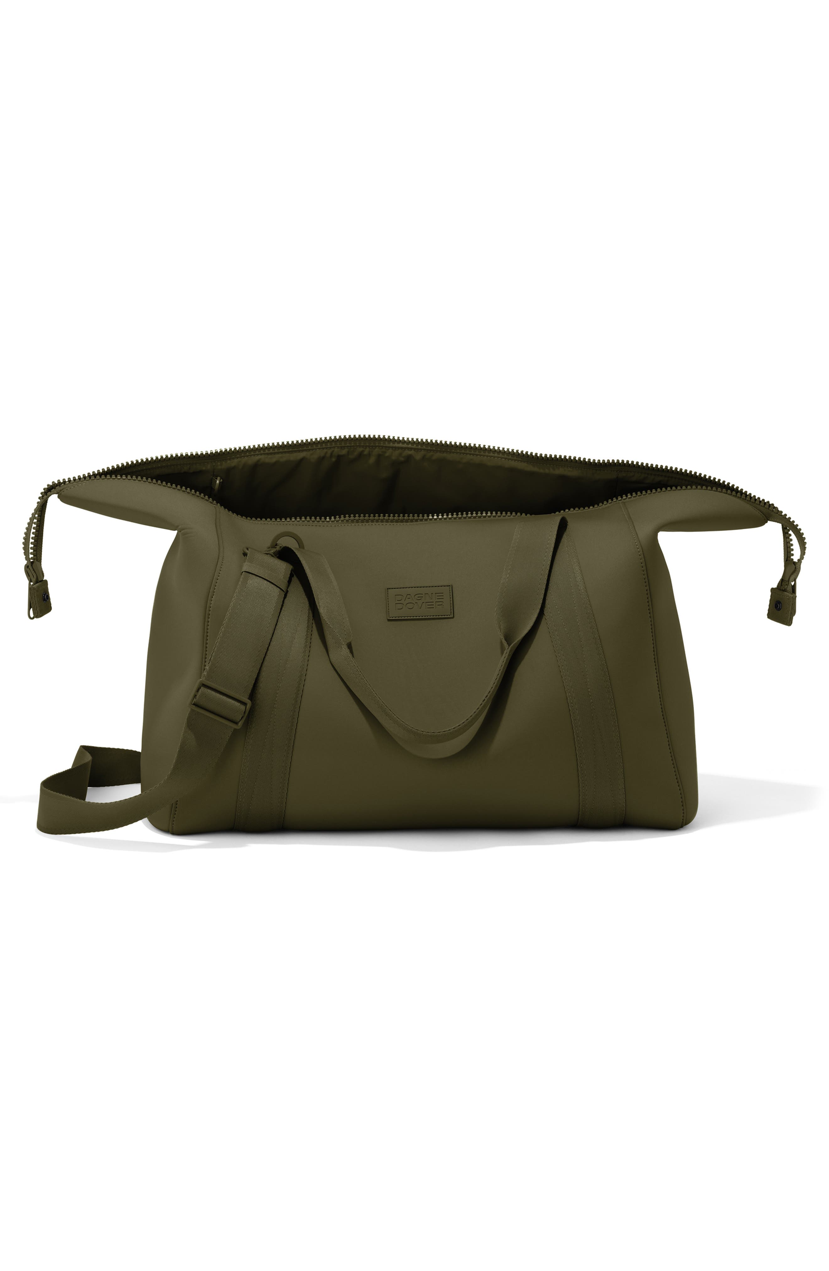 Landon Extra Large Neoprene Carryall, Alternate, color, DARK MOSS