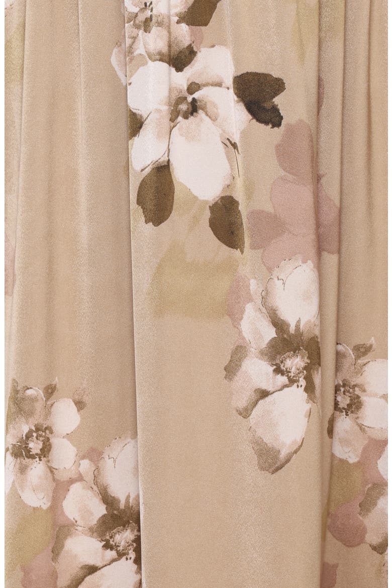 Kindra Floral Smocked Tiered Maxi Dress, Alternate, color, BROWN FLORAL