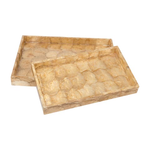 Marquesa Pearlized Trays, Set of 2