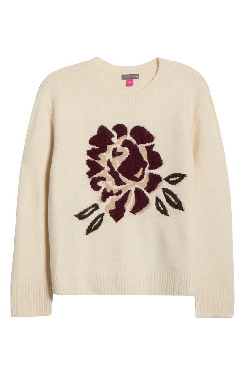 Vince Camuto Rose Jacquard Sweater, Alternate, color, Birch