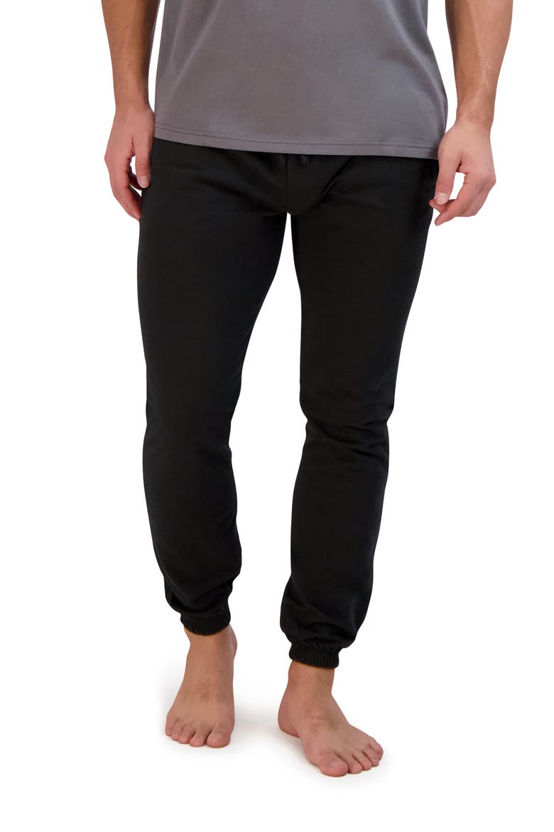 French Terry Sleep Pants, Main, color, BLACK/ GREY