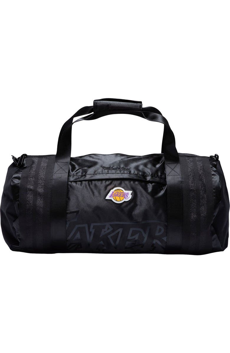 Mitchell & Ness Los Angeles Lakers Hardwood Classics Satin Duffel Bag, Main, color,