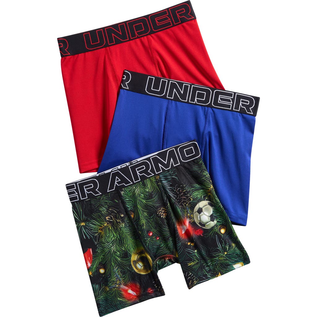 Under Armour Kids' Assorted 3-pack Ua Performance Tech™ Boxer Briefs In Blue