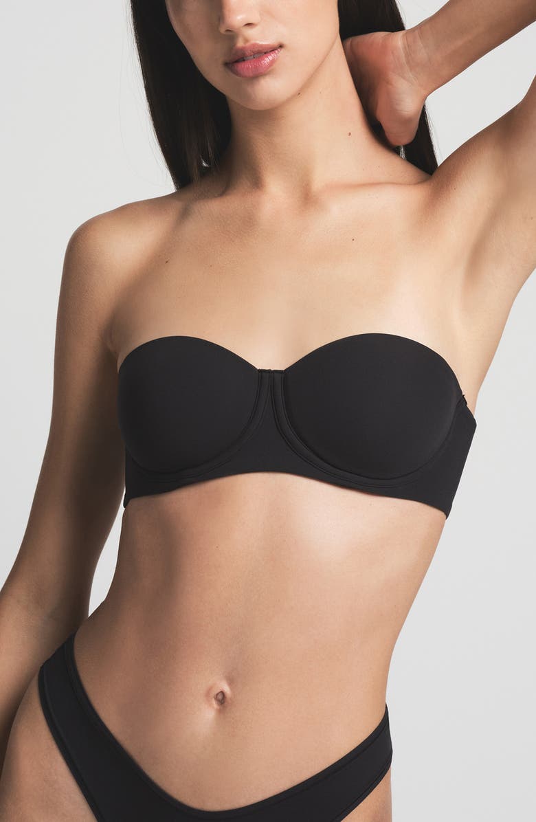 SKIMS Fits Everybody Strapless Bra, Main, color, Onyx