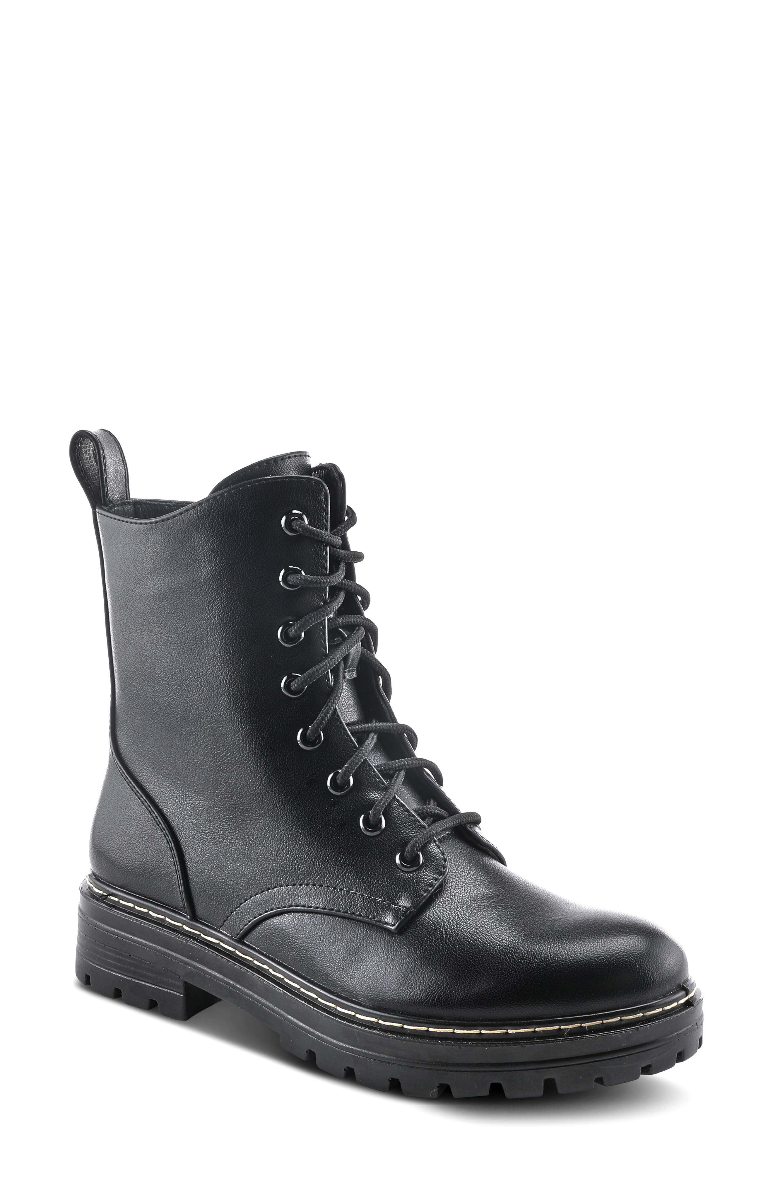 Flexus by Spring Step Callant Faux Fur Lined Faux Leather Bootie, Main, color, 