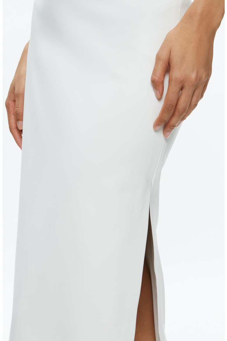 Maeve Back Slit Faux Leather Midi Skirt, Alternate, color, OFF WHITE