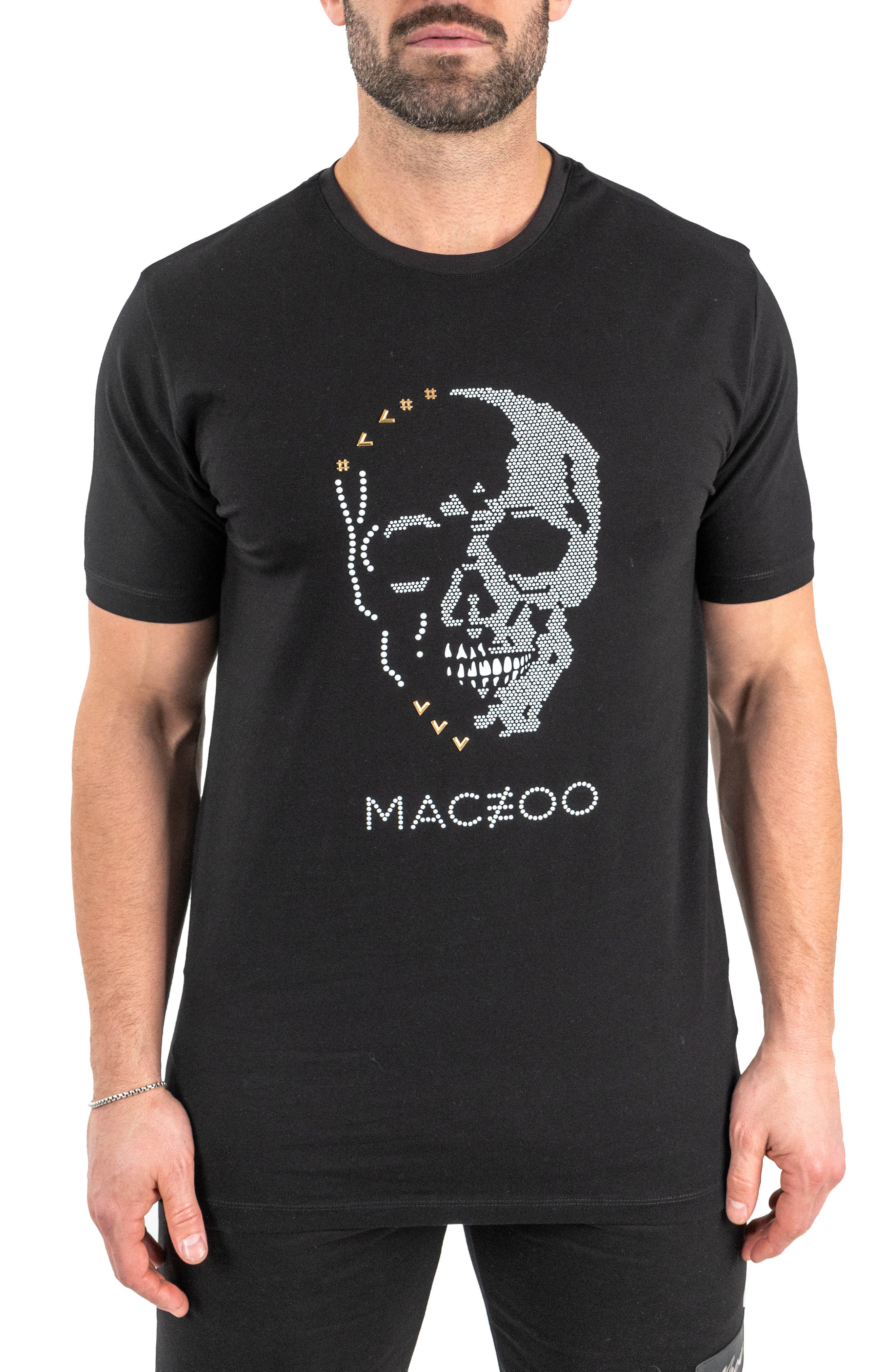 Maceoo Stone Skull Cotton Graphic T-Shirt