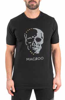 Maceoo Stone Skull Cotton Graphic T-Shirt