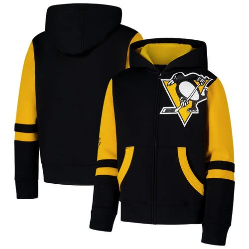 Outerstuff Kids'  Youth Black Pittsburgh Penguins Face Off Full-zip Hoodie