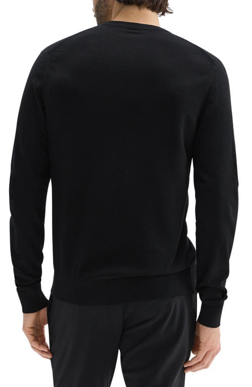 Theory Textured Crewneck Sweater In Black