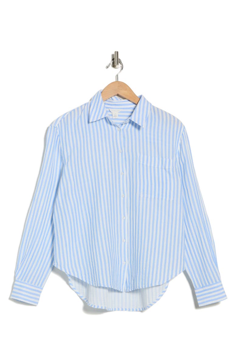 Caslon<sup>®</sup> Relaxed Fit Stripe Long Sleeve Button-Up Shirt, Alternate, color, Blue Cornflower Brianne Stripe