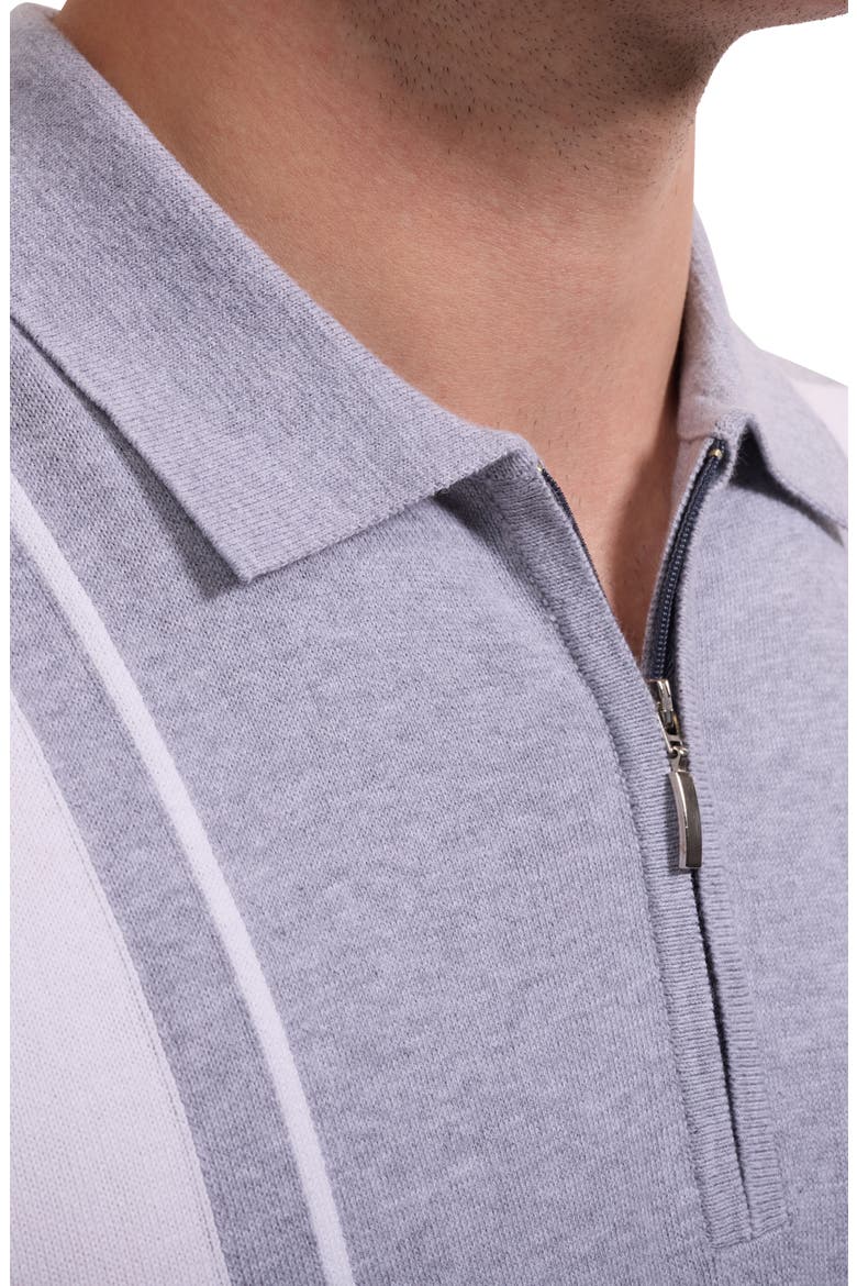 Quarter Zip Polo Sweater, Alternate, color, PLATINUM