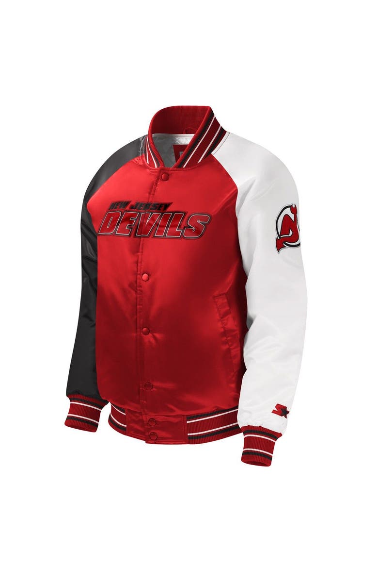 Youth Starter Red New Jersey Devils Raglan Full-Snap Varsity Jacket, Alternate, color, Red