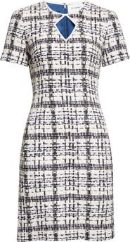 ST. JOHN St. Tropez Tweed Cutout Sheath Dress