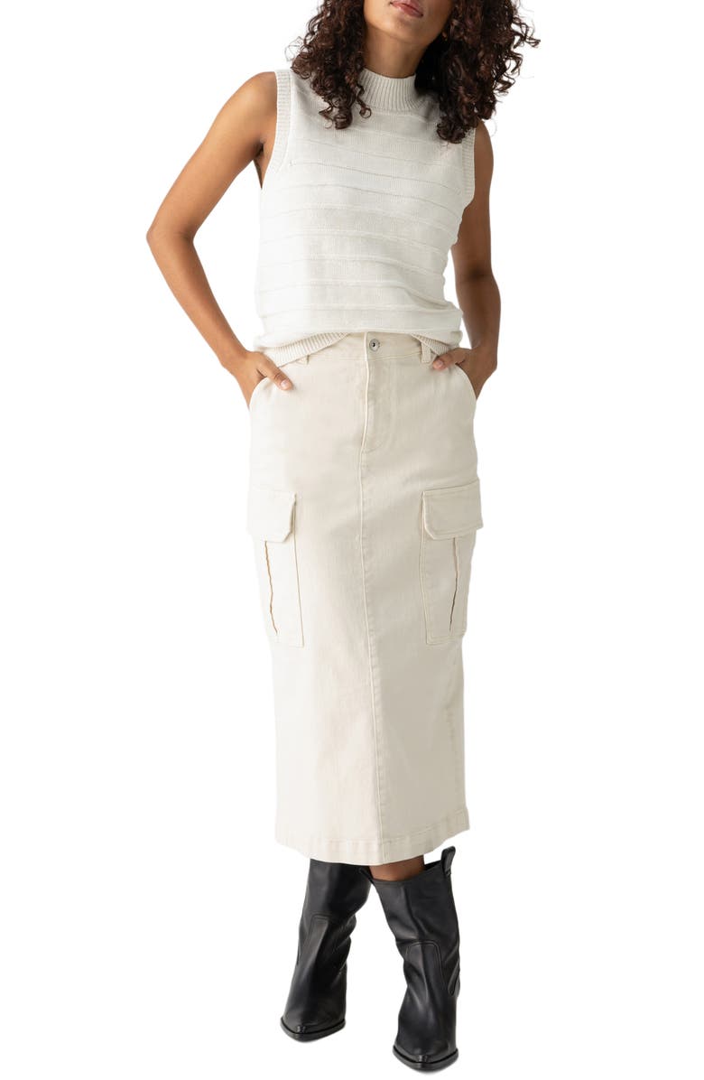 Sanctuary Essential Denim Cargo Midi Skirt, Alternate, color, 