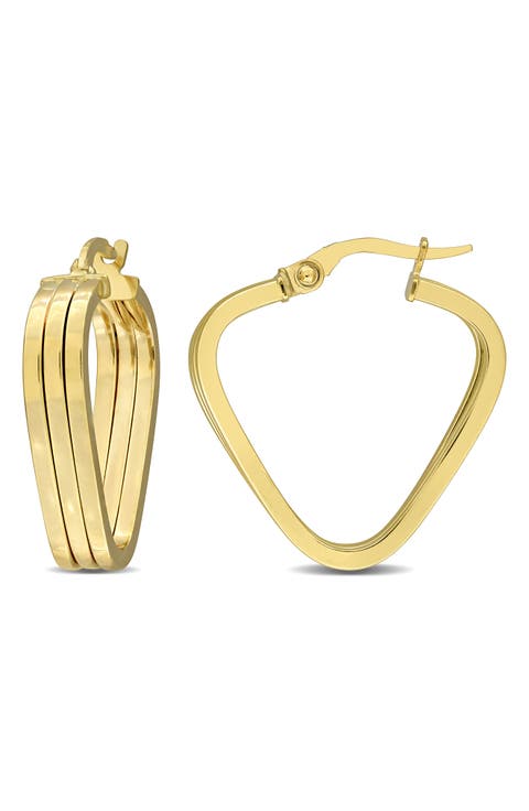 Triple V-Shape Hoop Earrings