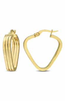 Triple V-Shape Hoop Earrings