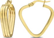 DELMAR Triple V-Shape Hoop Earrings