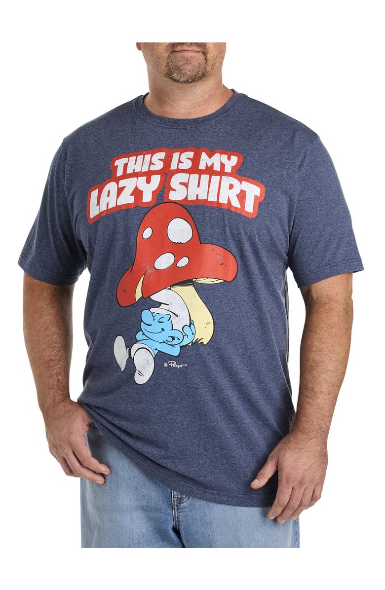 True Nation by DXL Big & Tall This Is My Lazy Shirt Graphic Tee, Main, color, Navy Heather