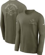 Nike Men's Nike Olive Detroit Lions 2025 Salute to Service Sideline Long Sleeve T-Shirt