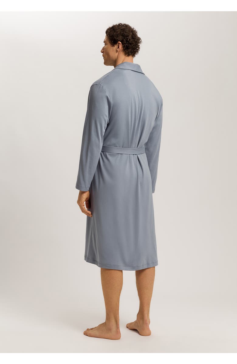 Hanro Night And Day Shawl Collar Cotton Robe 120cm, Alternate, color, Cliff Grey
