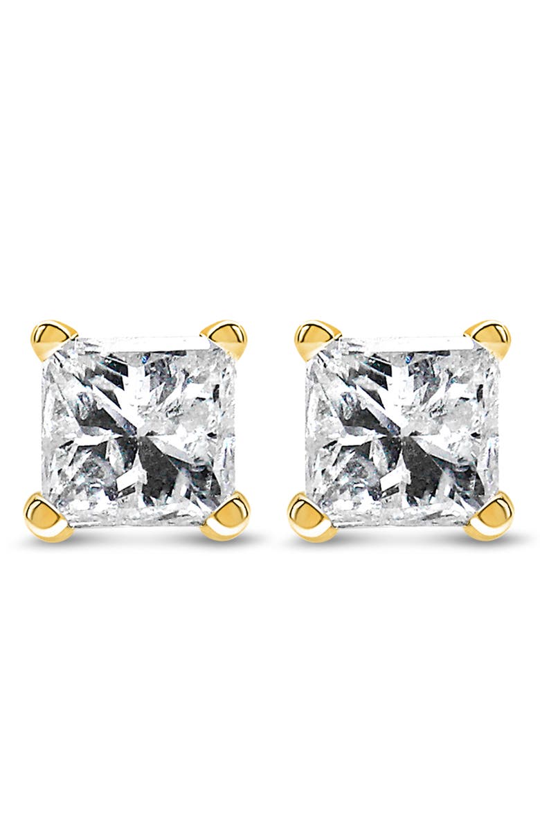 Haus of Brilliance Certified 14K Gold 1/3 Cttw Solitaire Diamond Stud Earrings, Main, color, Yellow