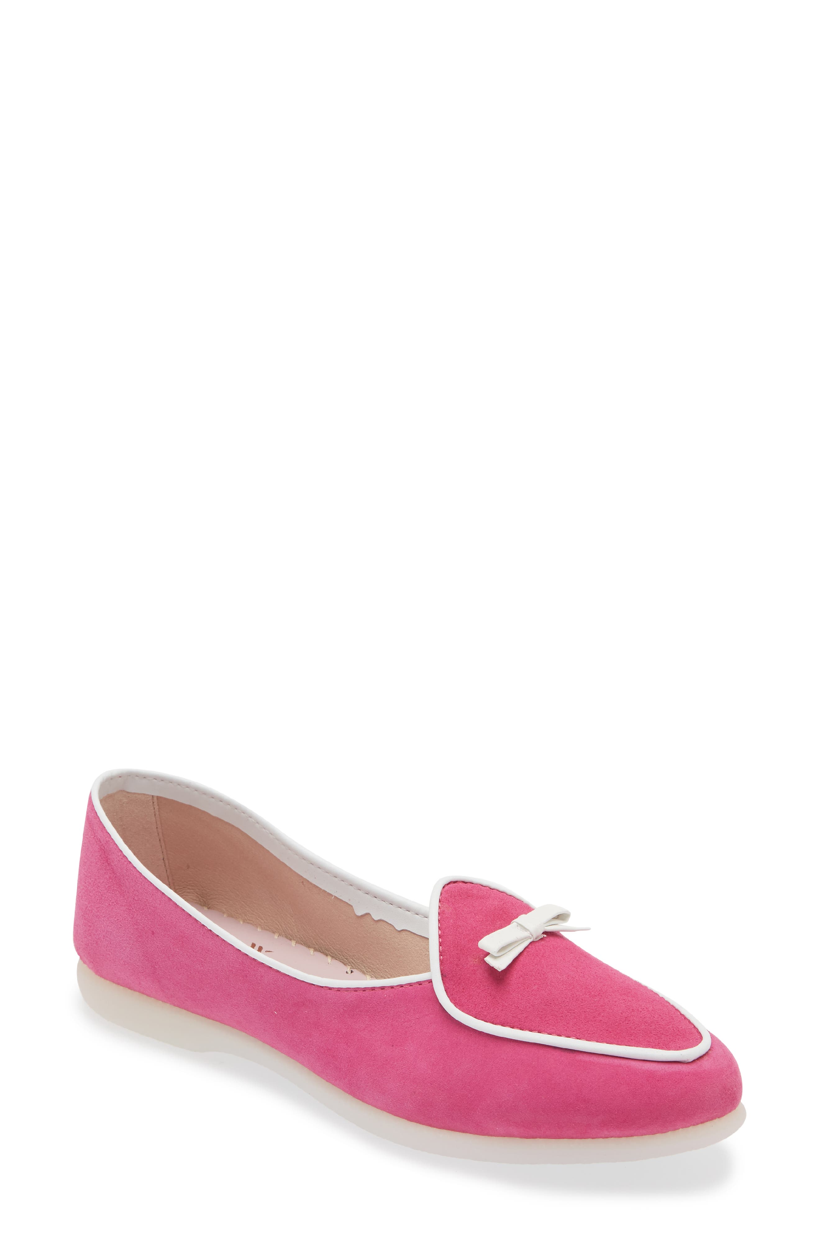 Alyssa Bow Flat, Main, color, FUXIA WHITE