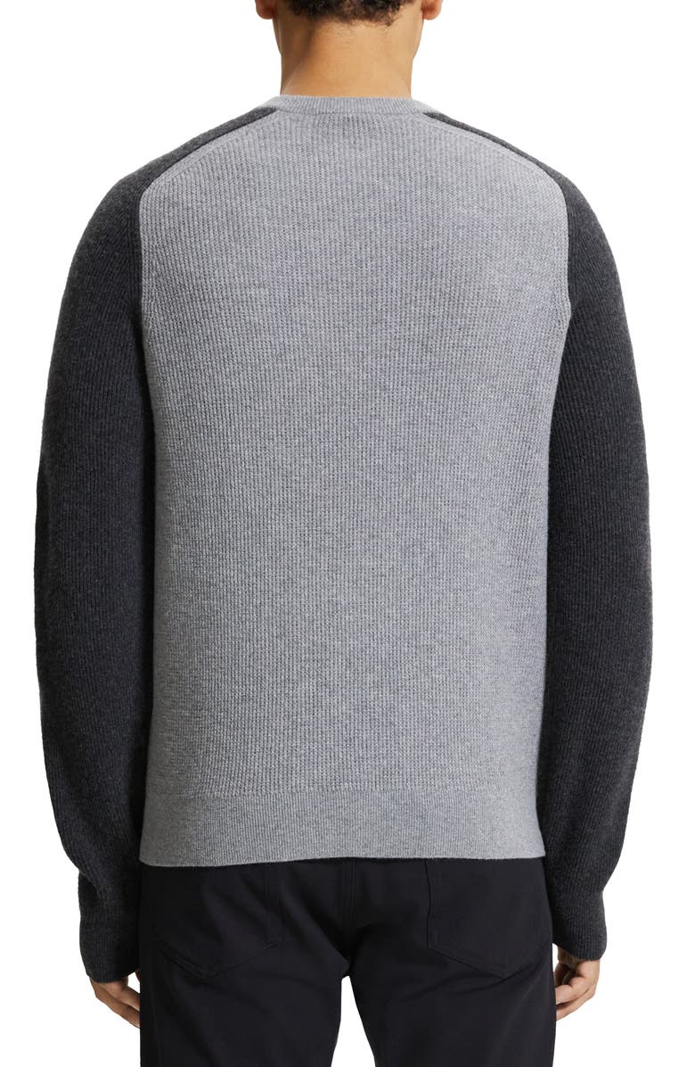 Theory Toby Colorblock Wool & Cashmere Crewneck Sweater, Alternate, color, 