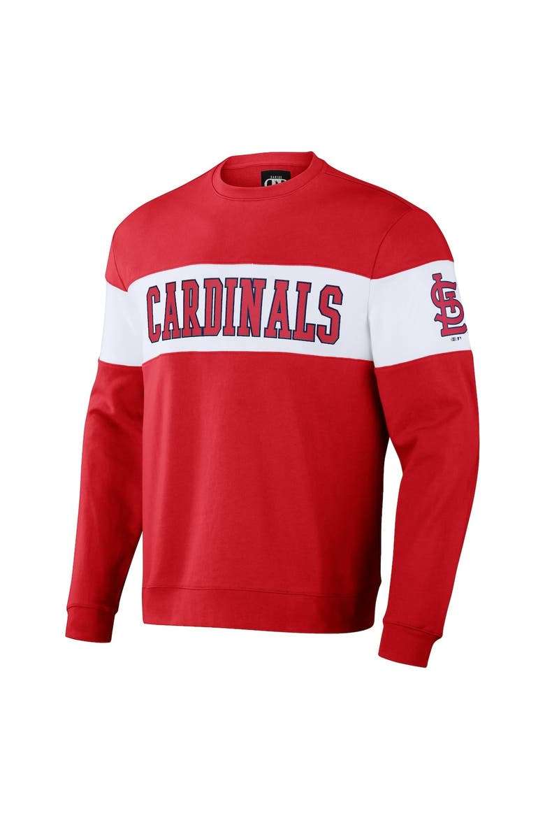 Men's Darius Rucker Collection by Fanatics Red St. Louis Cardinals Stripe Pullover Sweatshirt, Alternate, color, Red