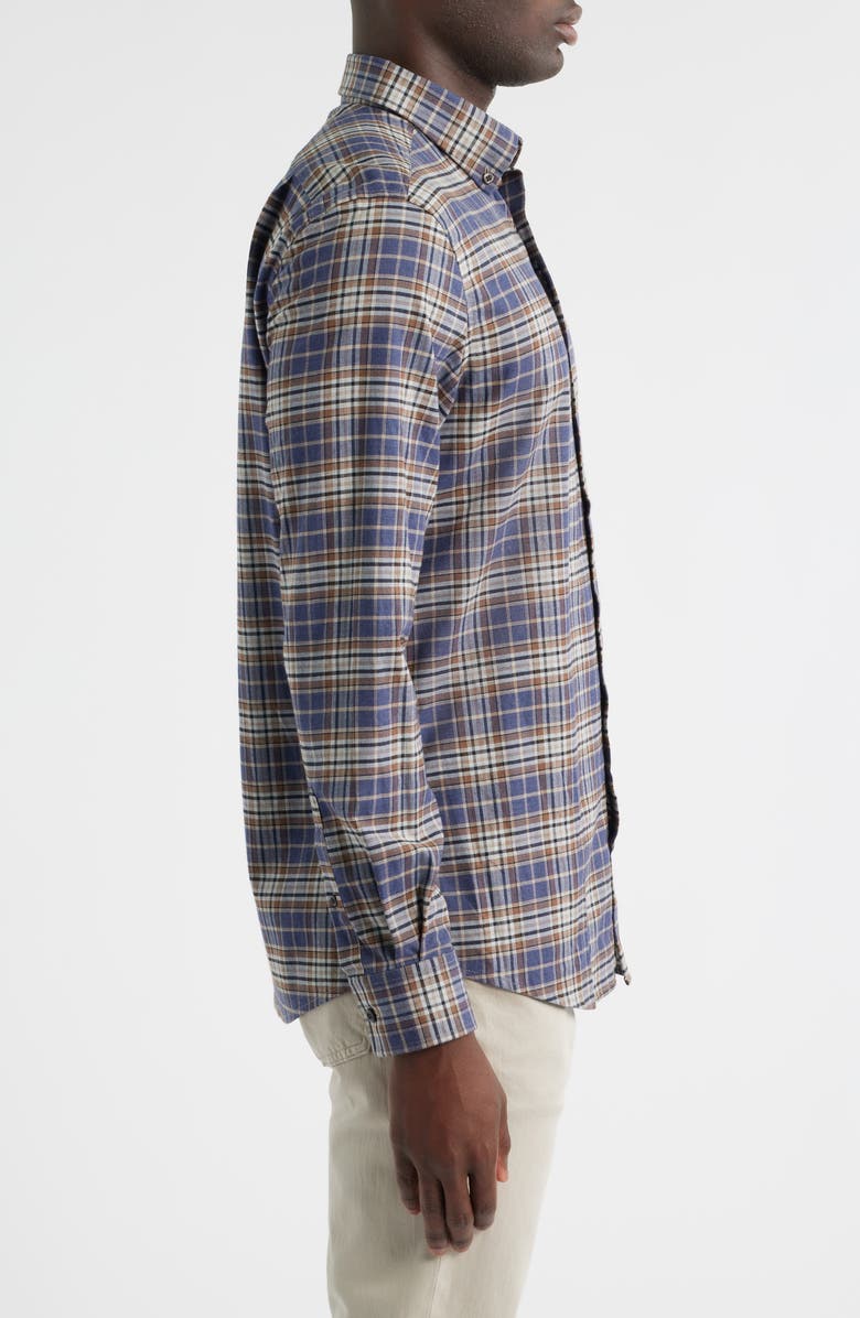 johnnie-O Kamper Plaid Cotton Blend Button-Down Shirt, Alternate, color, Charcoal