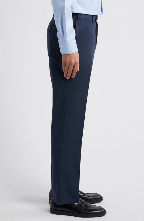 Canali Impeccabile Regular Fit Bird's Eye Super 130s Wool Dress Pants In Navy