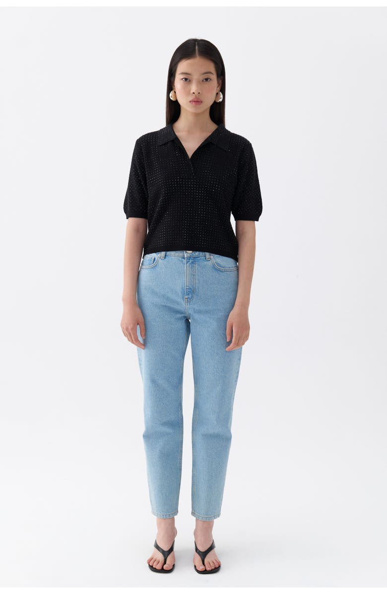 Nocturne Rhinestone Embroidered Knitwear Top, Alternate, color,