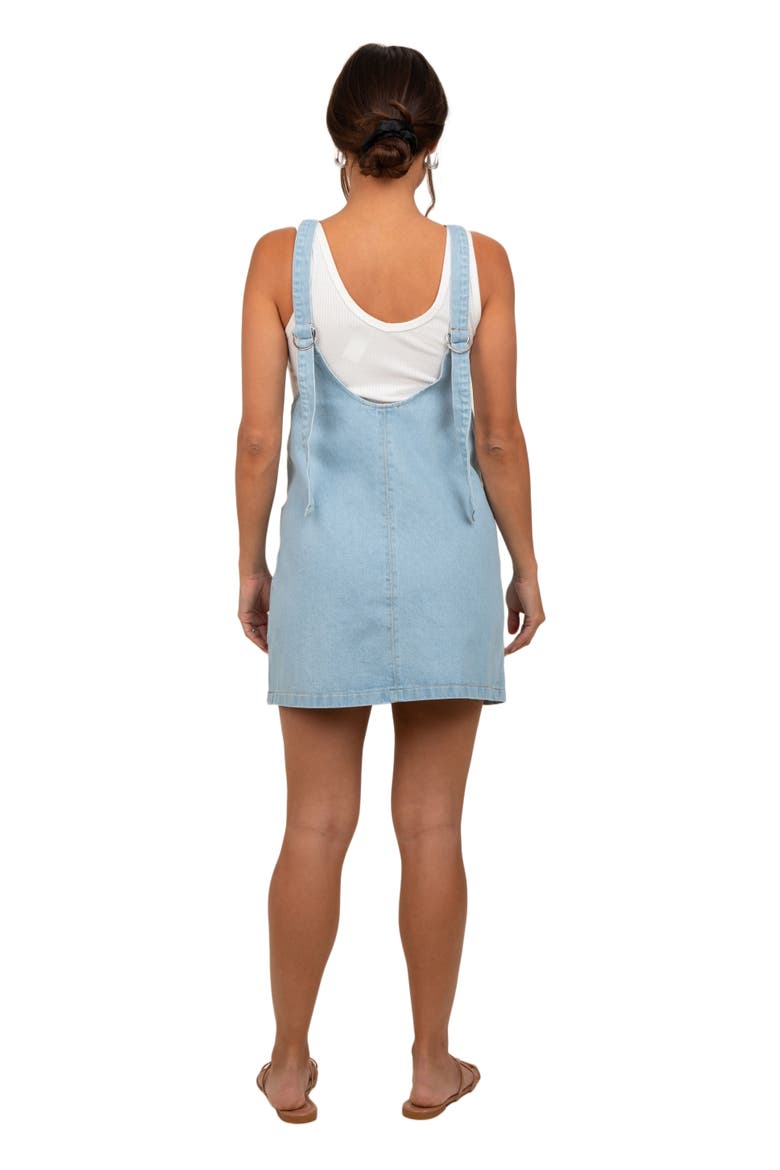 Denim Side Pocket Overall Dress, Alternate, color, Blue