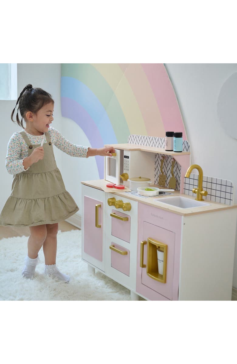 Teamson Kids Little Chef Hampton Play Kitchen & Accessories, Alternate, color, Pink