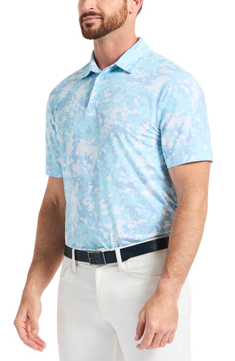 Robert Graham Eldor Camo Performance Golf Polo, Alternate, color, Sage