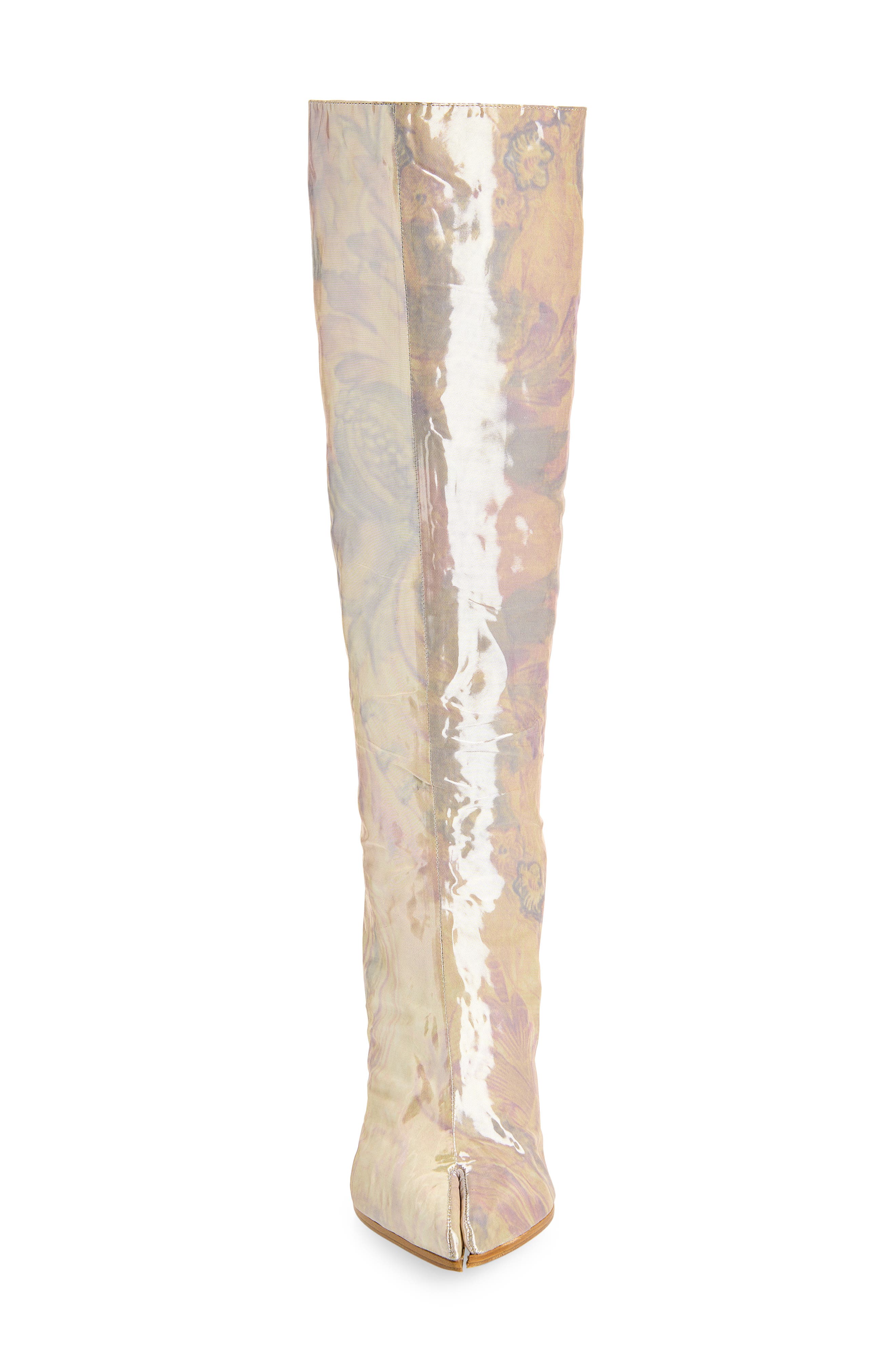 Maison Margiela Tabi Claw Plexi Knee High Boot, Alternate, color, Metallic Silver