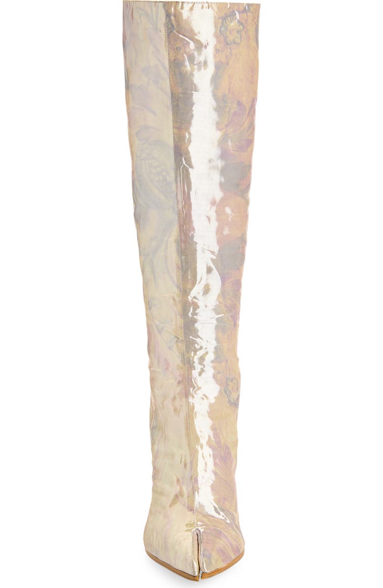 Maison Margiela Tabi Claw Plexi Knee High Boot, Alternate, color, Metallic Silver
