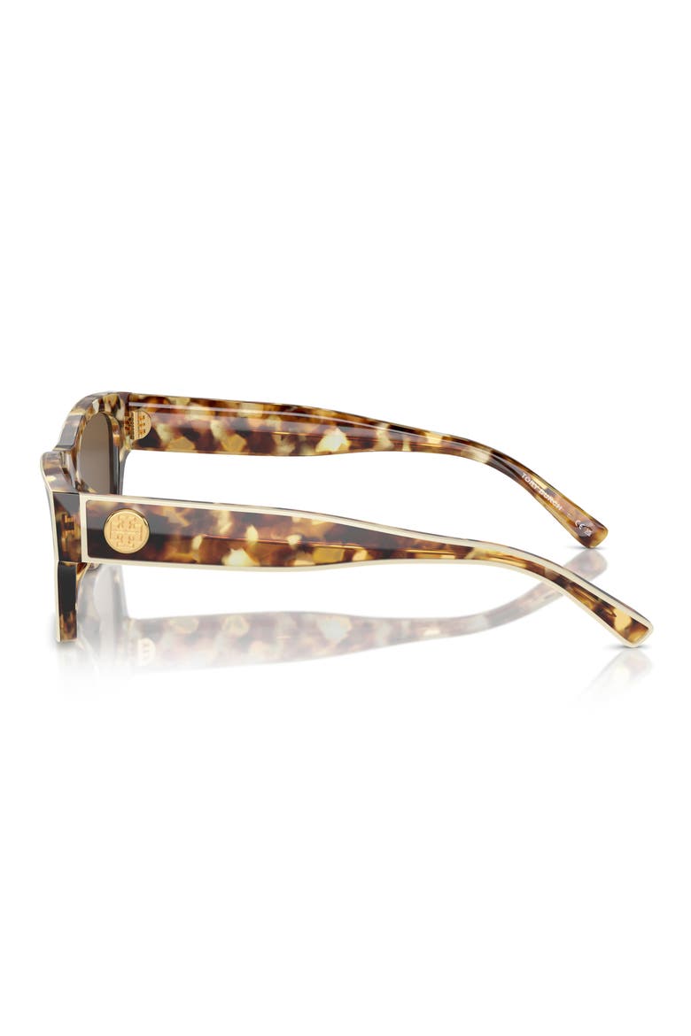 53mm Rectangular Sunglasses, Alternate, color, DARK BROWN