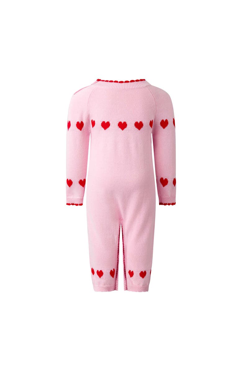 Rachel Riley Heart Intarsia Playsuit, Alternate, color, Pink