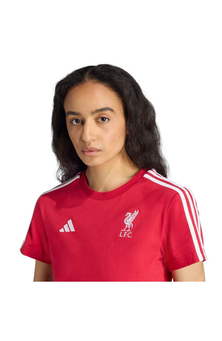 adidas Women's adidas Red Liverpool Three-Stripes T-Shirt, Alternate, color, 