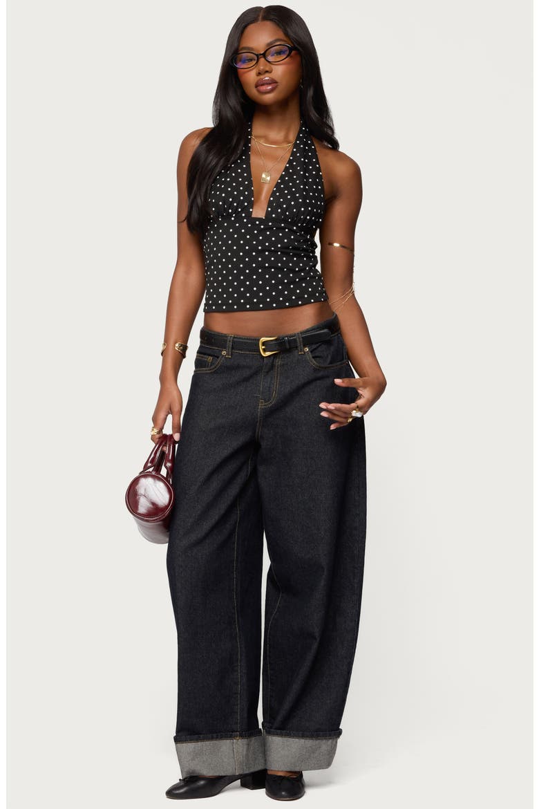 Blaire Polka Dot Halter Top, Alternate, color, BLACK-AND-WHITE