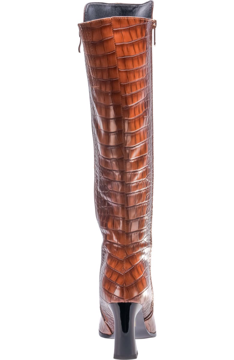 NINETY UNION London Croc Embossed Knee High Boot, Alternate, color, Brown