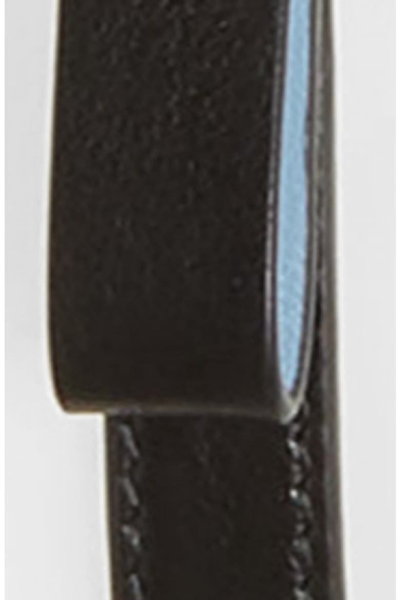 City Sport Bow Skinny Leather Belt, Alternate, color, NERO