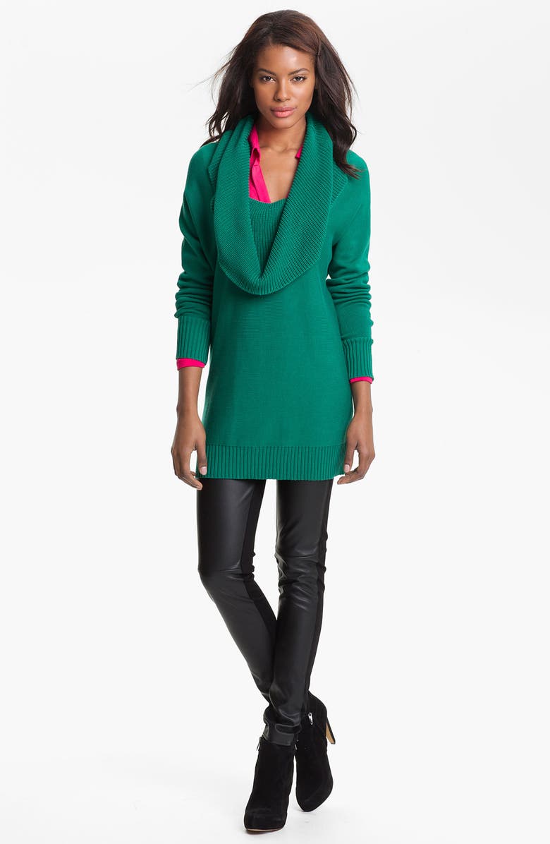 Two by Vince Camuto Faux Leather & Knit Leggings, Alternate, color, 