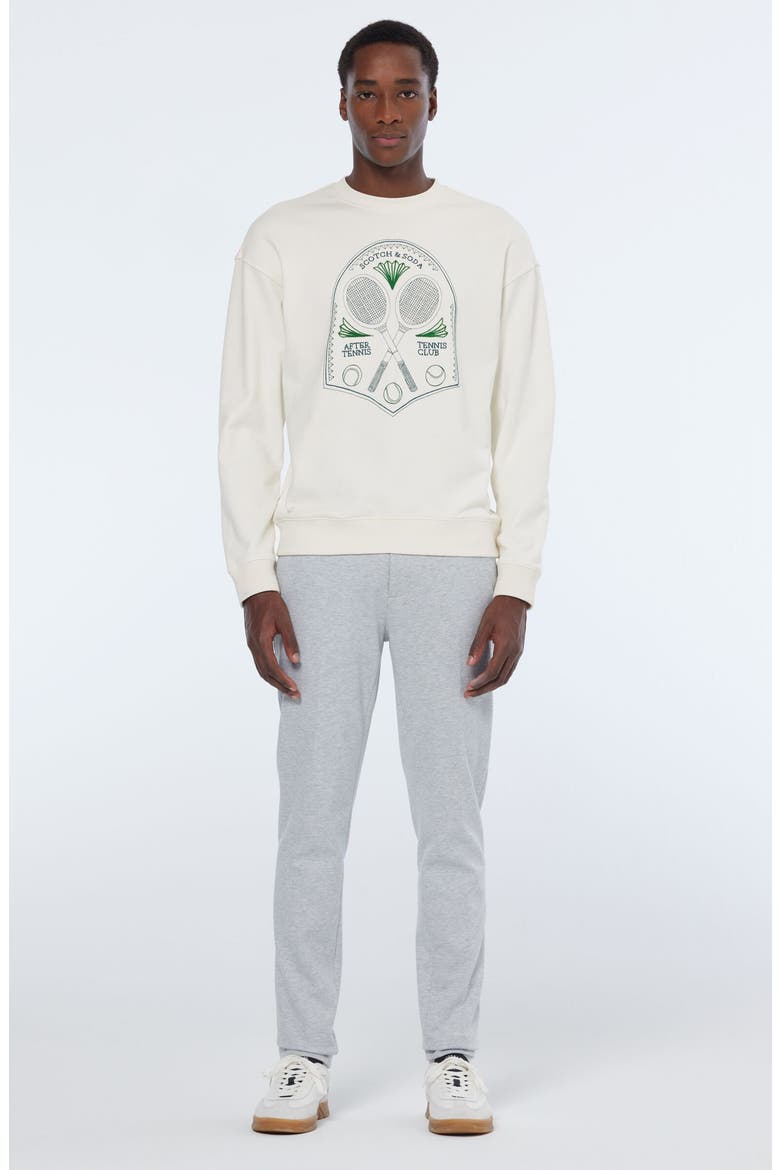 Tennis Embroidered Cotton Graphic Sweatshirt, Alternate, color, SWAN
