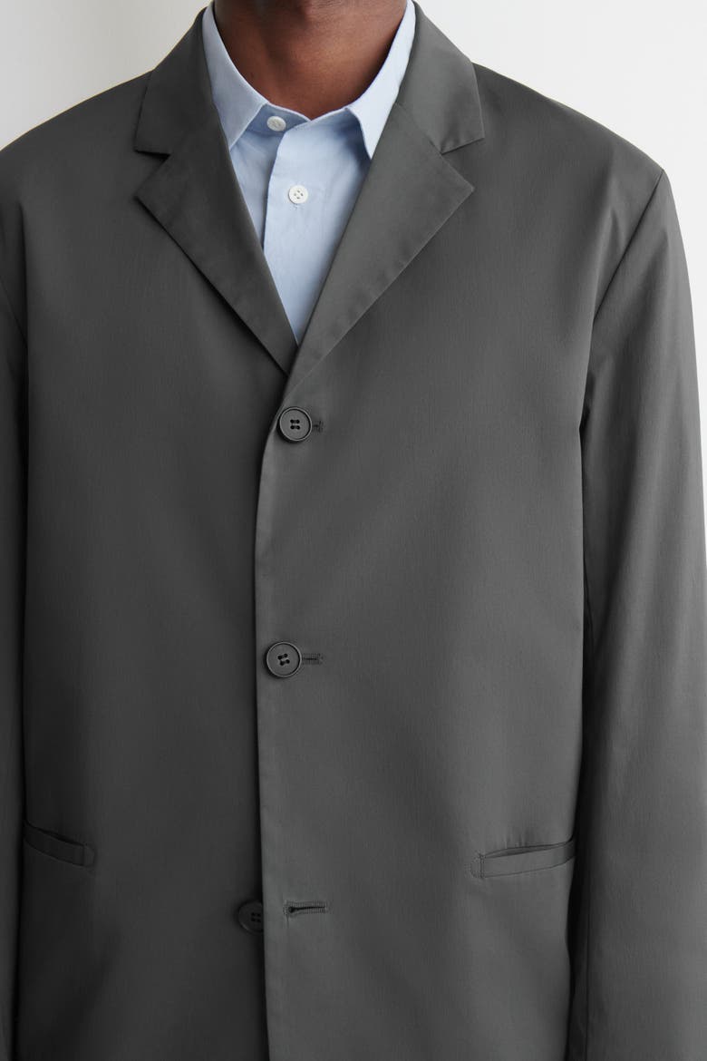 Unstructured Slim Cotton Blazer, Alternate, color, DARK GRAY