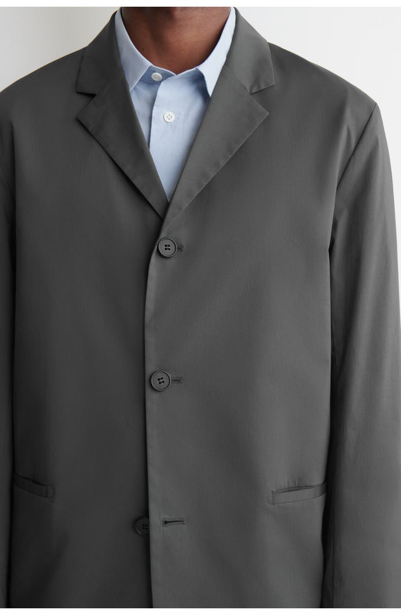 COS Unstructured Slim Cotton Blazer, Alternate, color, Dark Gray