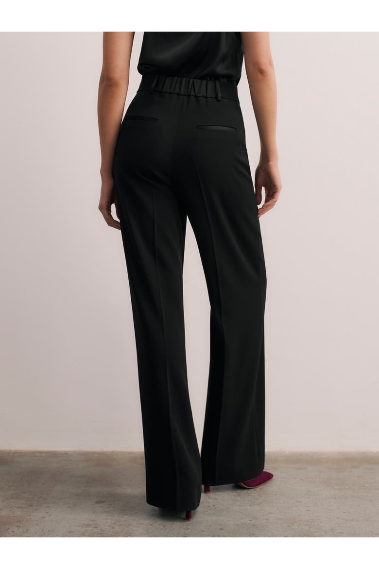 Adelaide Clever Crepe Wide Leg Trousers, Alternate, color, Black